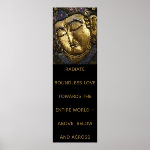 Buddha Portrait Quote Radiate Love or Your Text Poster