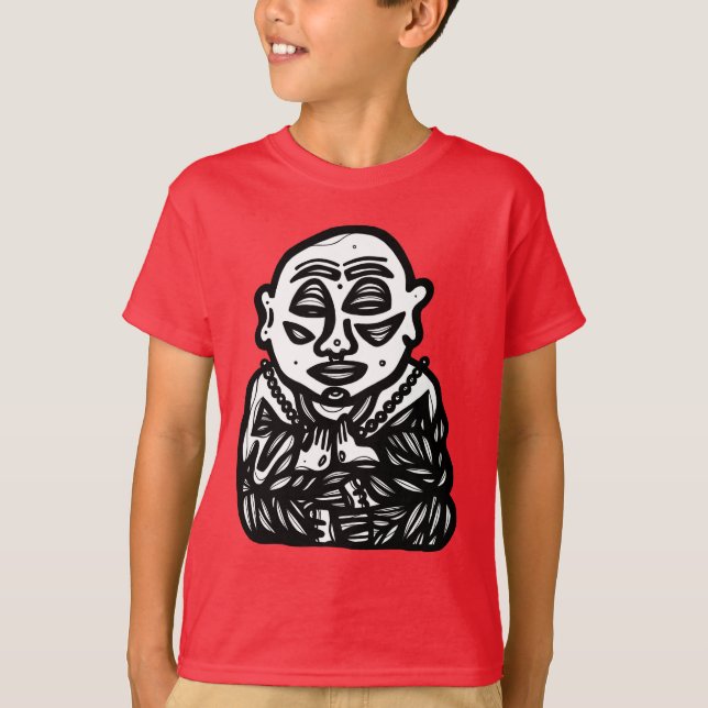"Buddha Pray" Kids Hanes TAGLESS® T-Shirt (Front)