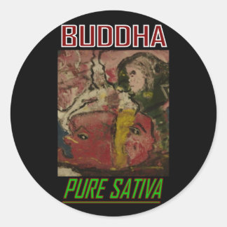 BUDDHA PURE SATIVA CLASSIC ROUND STICKER