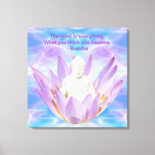 Buddha purple Lotus flower Canvas Print