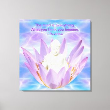 Buddha Purple Lotus Flower Canvas Print by Motivators at Zazzle