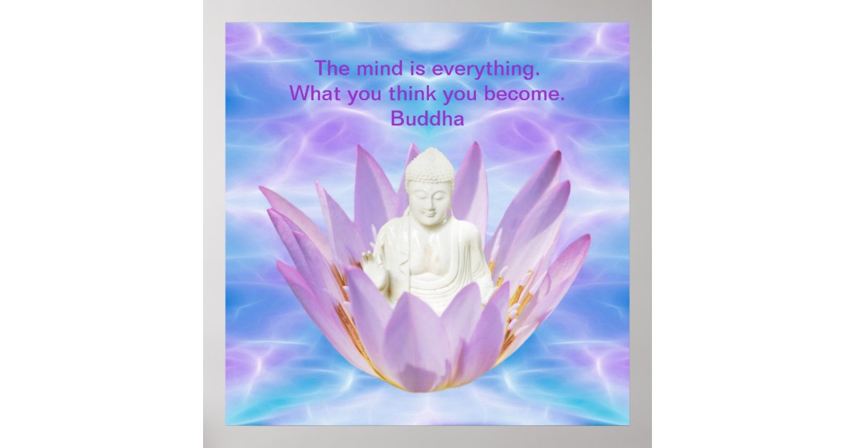Buddha purple Lotus flower Poster | Zazzle