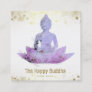 *~* Buddha QR Lotus Botanical Floral AP33  Square Business Card