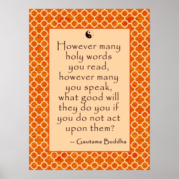 Buddha Quote About Actions on a Poster