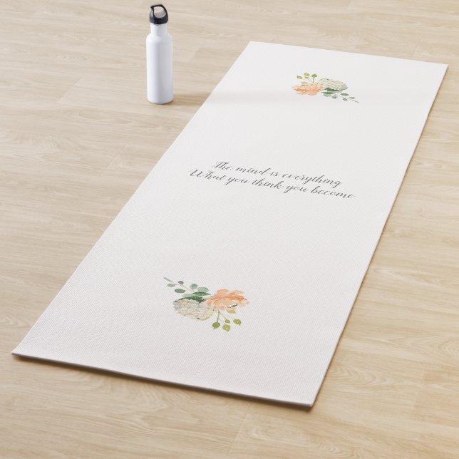 Buddha quote and Floral Yoga Mat (In Situ)