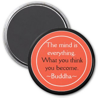 Buddha Quote Black Orange Inspirational Magnet