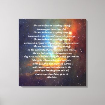 Buddha Quote Do Not Believe News Today Canvas Print by Motivators at Zazzle
