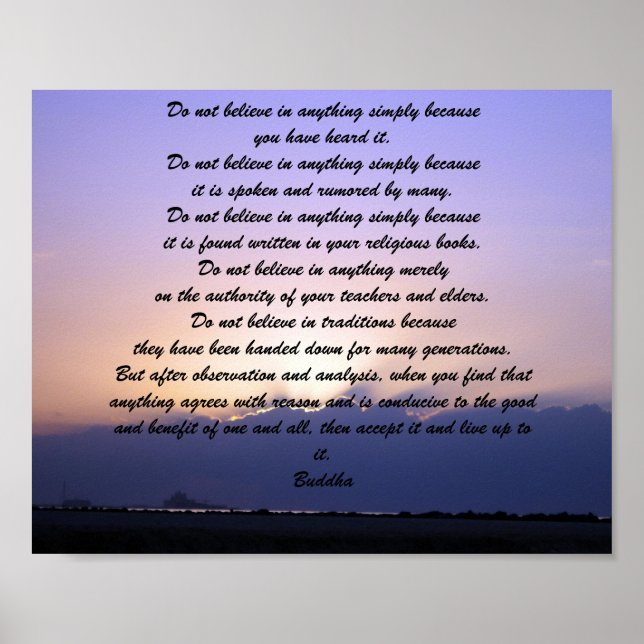 Buddha quote Do not believe News Today Poster (Front)
