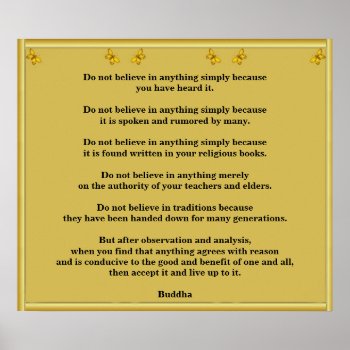 Buddha Quote Do Not Believe News Today Poster by Motivators at Zazzle