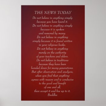 Buddha Quote Do Not Believe News Today Poster by Motivators at Zazzle