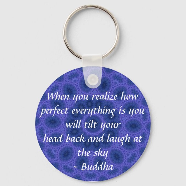 Buddha quote inspirational yoga meditation art keychain (Front)