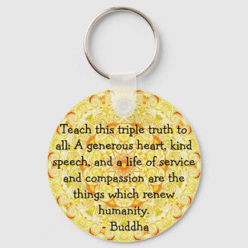 Buddha Quote Inspirational Yoga Meditation Art Keychain by spiritcircle at Zazzle