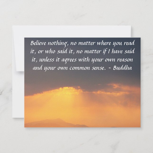 Buddha quote inspire motivational invitation (Front)