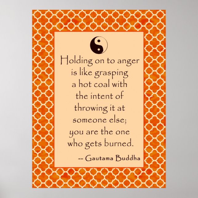 Buddha Quote Let Go of Anger....  Posters (Front)