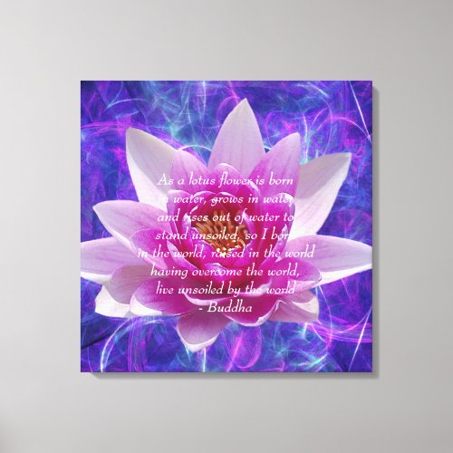 Buddha quote Lotus flower Canvas Print