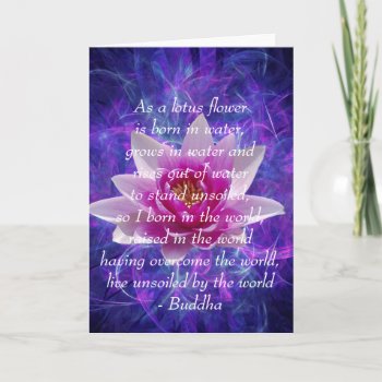 Buddha Quote Lotus Flower Card by Motivators at Zazzle