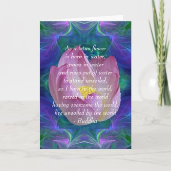 Buddha Quote Lotus Flower Card by Motivators at Zazzle