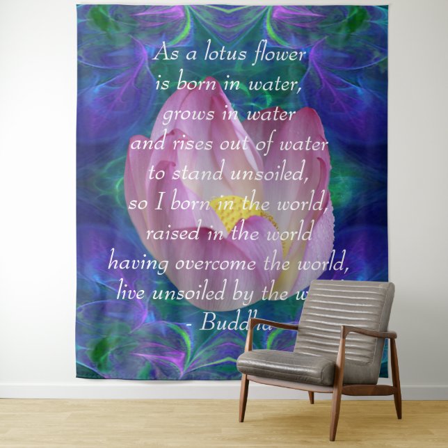 Buddha quote Lotus flower Tapestry (In Situ)