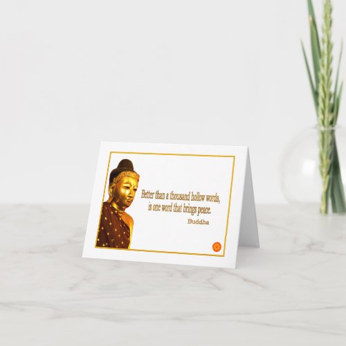Buddha Quote  One Word That Brings Peace Card