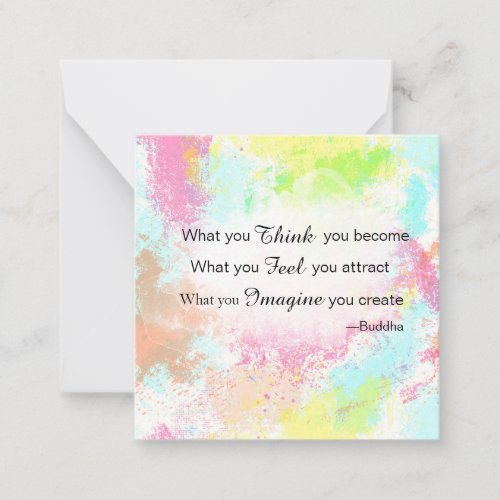  Buddha Quote Pastel Watercolor  AP62  Note Card