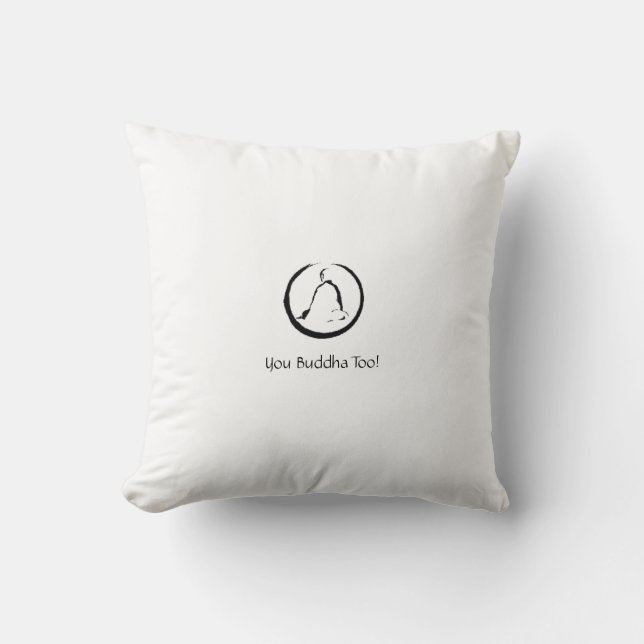Buddha Quote Throw Pillow | White Color (Front)