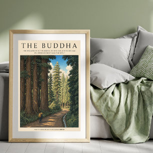 Buddha Quote Wall Art Japanese Forest Landscape
