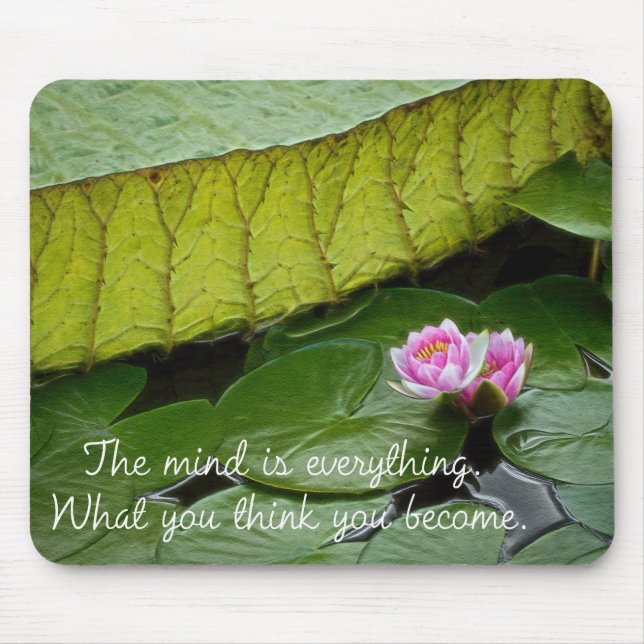 Buddha Quote Waterlily Mouse Pad (Front)