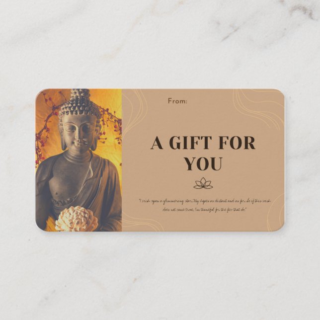 Buddha Quotes A gift for you Personalized Gift Business Card (Front)