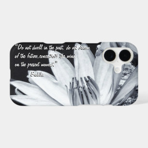 Buddha Quotes & Lotus Flowers BW / Buddhism iPhone 17 Case