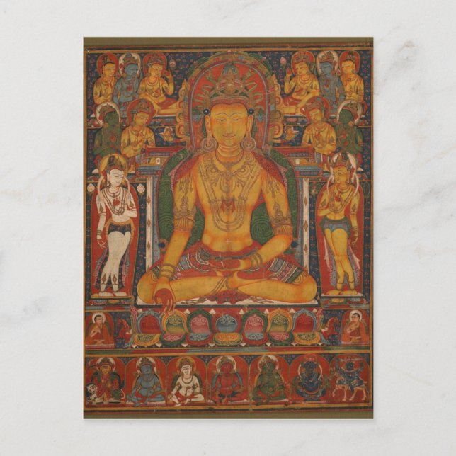 Buddha Ratnasambhava with Wealth Deities Postcard (Front)