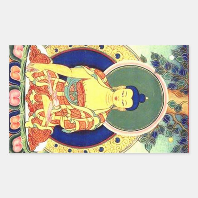BUDDHA RECTANGULAR STICKER (Front)