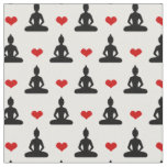 Buddha &amp; Red Heart fashion Fabric /Buddhism Yoga