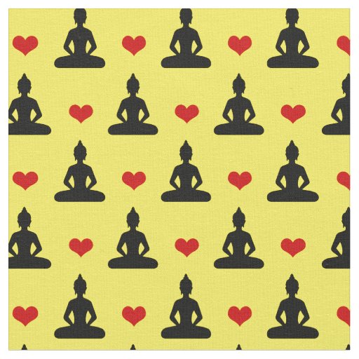 Buddha & Red Heart fashion Fabric /Buddhism Yoga