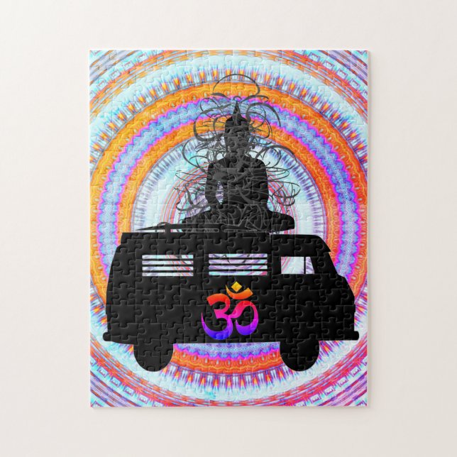 Buddha Retro Hippie Om Symbol Mandala Jigsaw Puzzl Jigsaw Puzzle (Vertical)