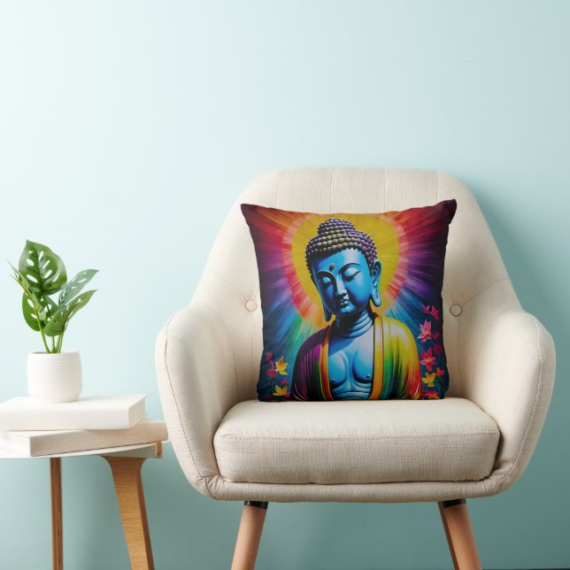 Buddha Sacred Rays of Peace Throw Pillow (Chair)