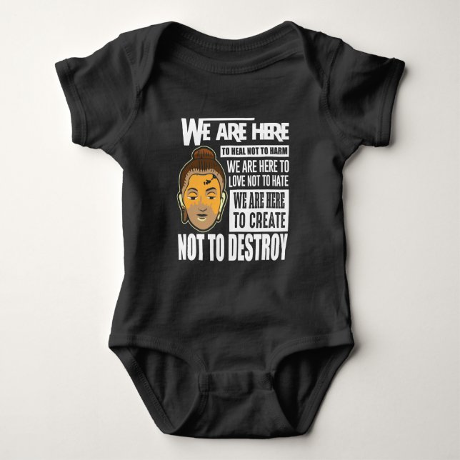 Buddha Saying Freedom Buddhist Peace Baby Bodysuit (Front)