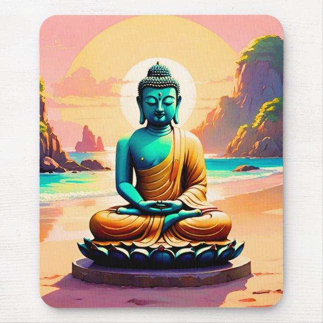 Buddha - Serene Shores of Enlightenment  Mouse Pad (Front)