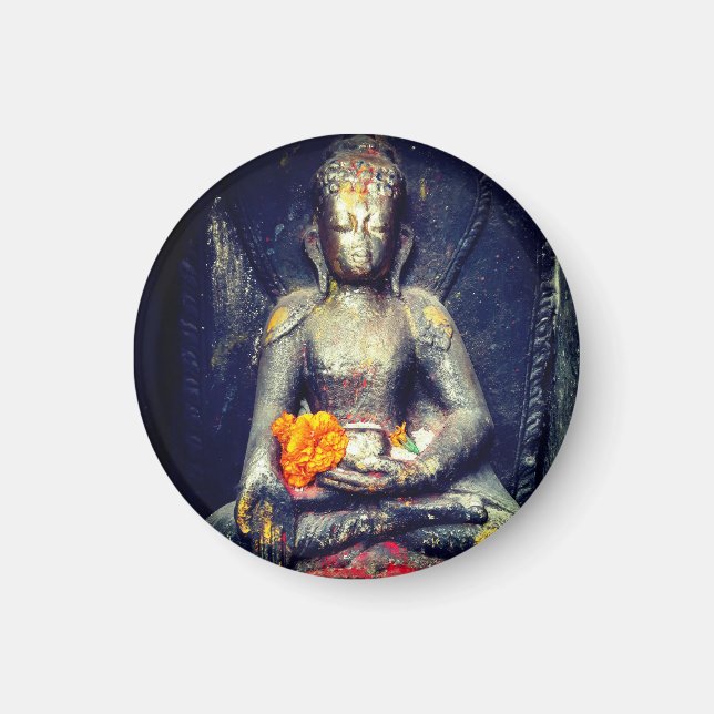 Buddha Shakyamuni, Flower, Himalayas - Nepal Magnet (Front)