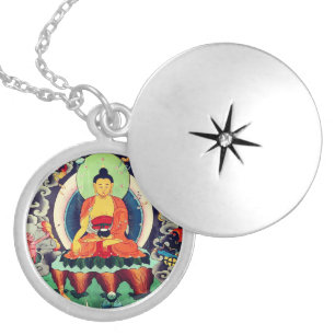 Buddha Shakyamuni painting, Himalayas - Nepal Locket Necklace