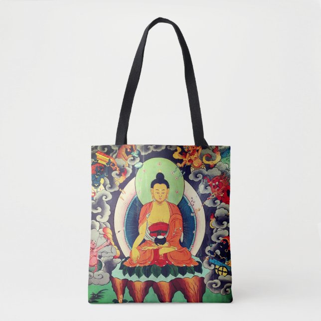 Buddha Shakyamuni painting, Himalayas - Nepal Tote Bag (Front)
