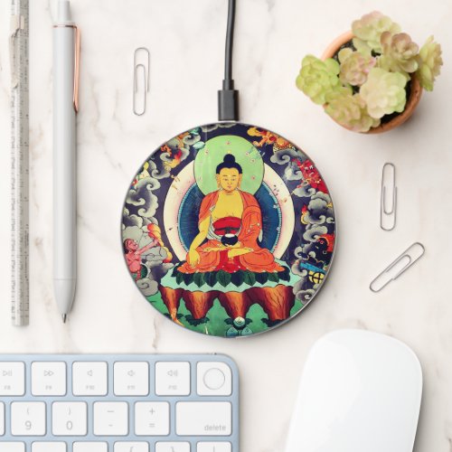 Buddha Shakyamuni painting Himalayas _ Nepal Wireless Charger