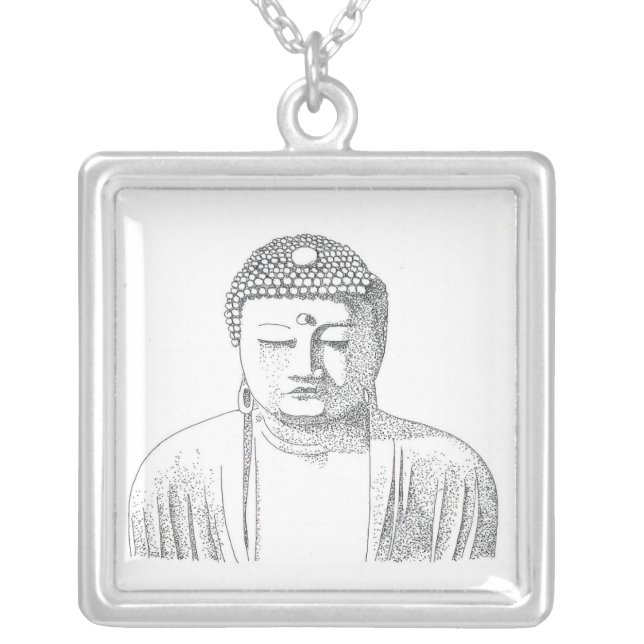 Buddha Silver Plated Necklace (Front)