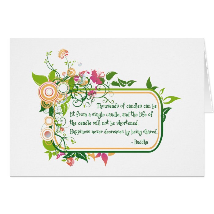 Buddha Single Candle Quote Greeting Cards
