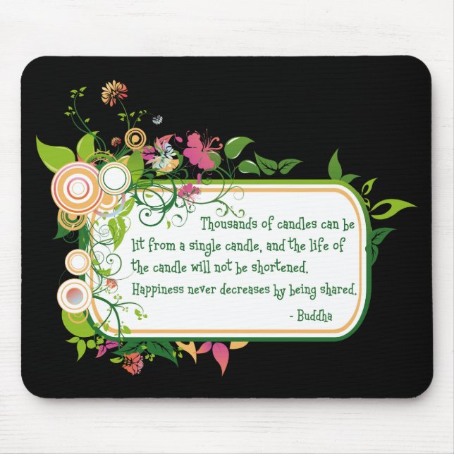 Buddha Single Candle Quote Mouse Pad (Front)