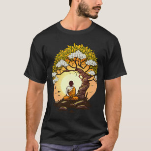Buddha Sitting Under a Tree Zen Meditation Lover T-Shirt
