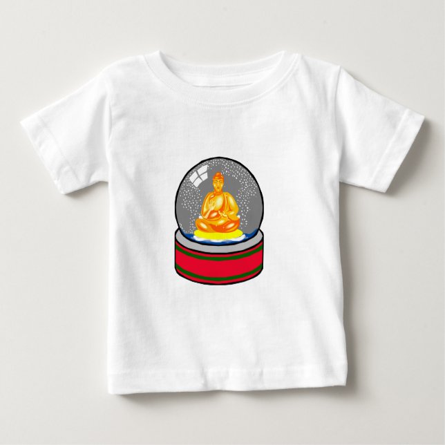 Buddha Snow Globe Baby T-Shirt (Front)