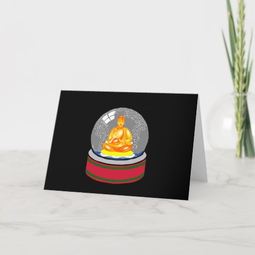 Buddha Snow Globe Holiday Card