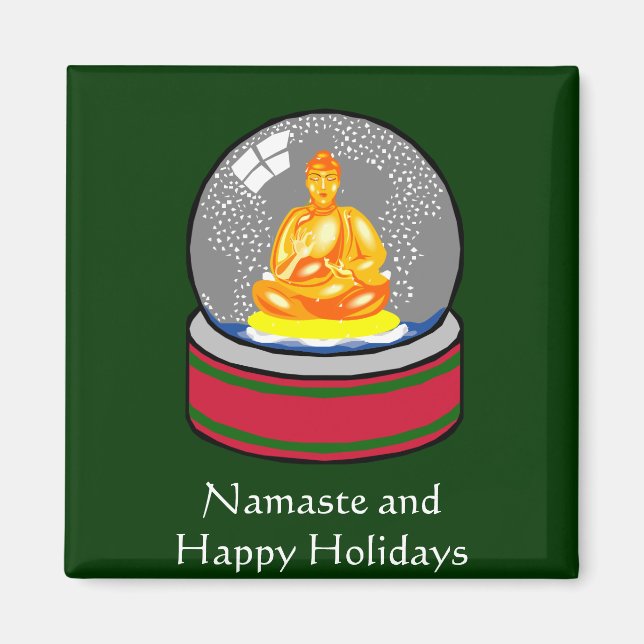 Buddha Snow Globe Magnet (Front)