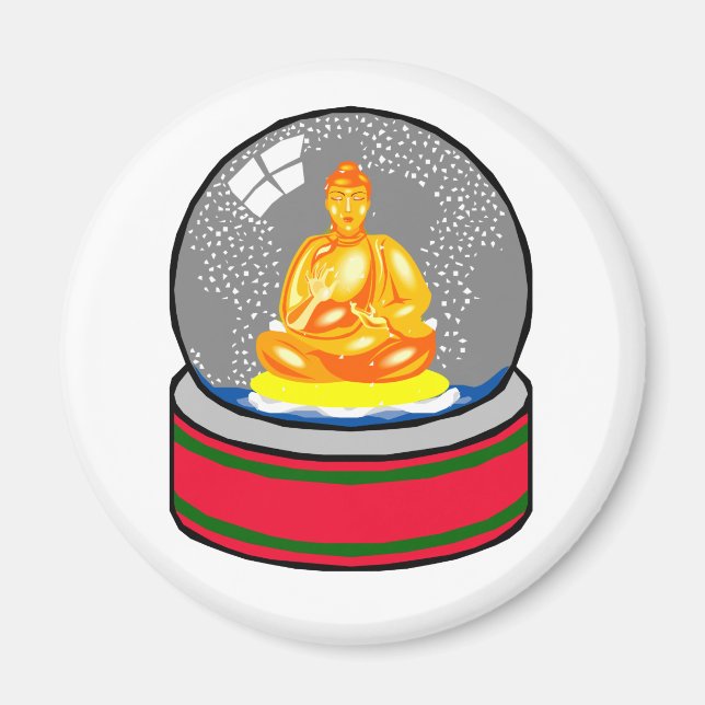 Buddha Snow Globe Magnet (Front)