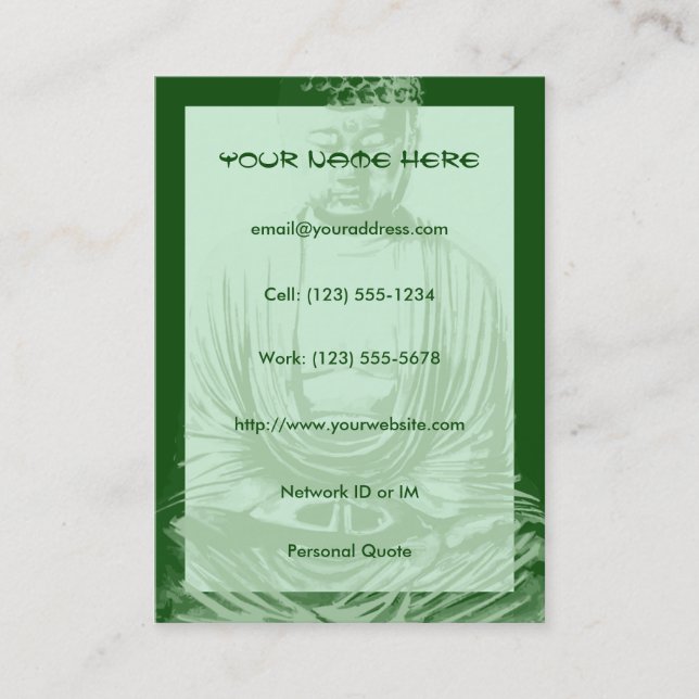 Buddha Spirit Within Large Profile Business Cards (Front)